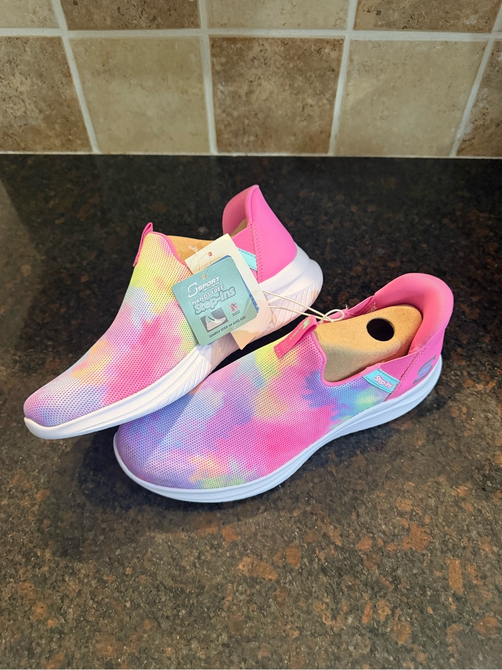 Skechers Women’s Pink Multicolor Slip-On Tie-Dye Sneakers